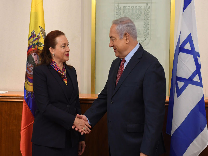 PM Netanyahu with Ecuadorian FM Espinosa